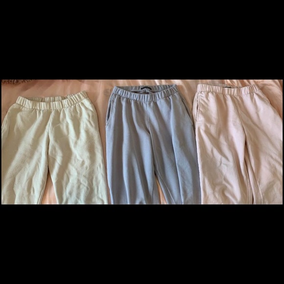 Brandy Melville sweatpants $40 each - pink, blue, beige - Picture 1 of 8